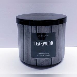Goose Creek TEAKWOOD Men's Collection Large 3-Wick Scented Candle, 14.5 oz